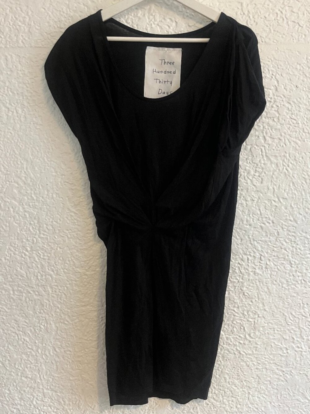 Black Asymmetrical Knot-Front Dress